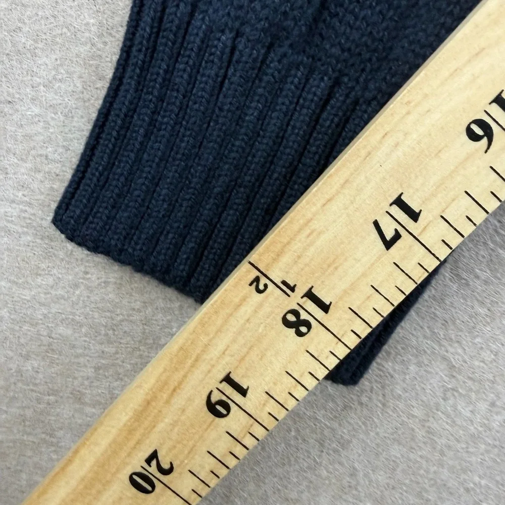 Polo Ralph Lauren‎ Sweater Mens M Custom Slim Fit Dark Blue Cable Knit 1/4 Zip